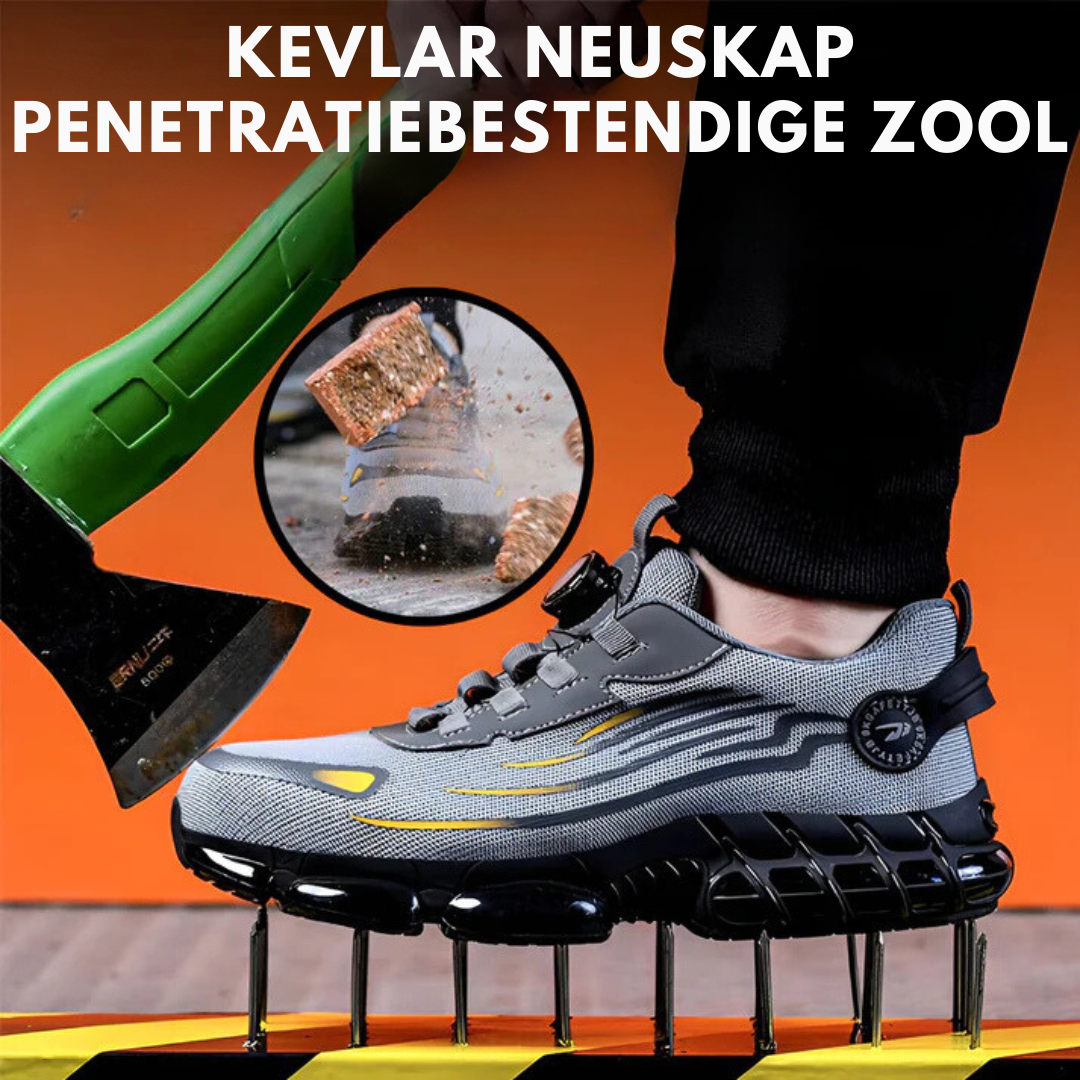 ArboFlex™ werkschoenen detail bovenkant – ademend en waterdicht materiaal
