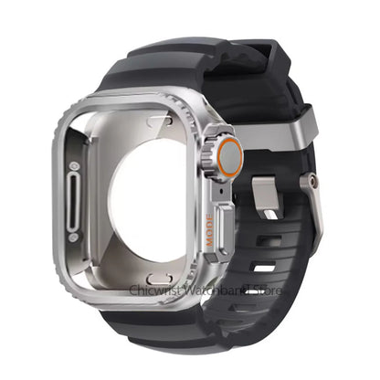 Silicone Strap+Metal Case For iWatch Ultra2 For Apple Watch 10/9/8/1/2/3/4/5/6/7 Sports Bracelet Band 46mm 49mm 45mm 44mm 42mm