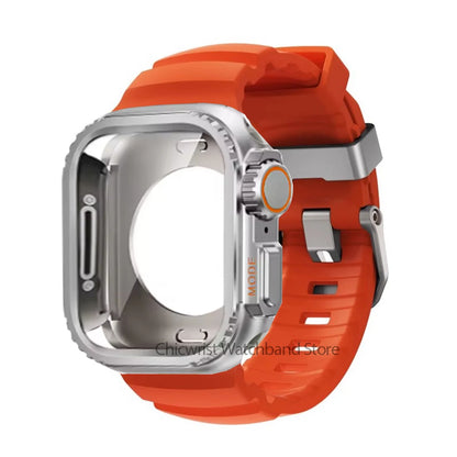 Silicone Strap+Metal Case For iWatch Ultra2 For Apple Watch 10/9/8/1/2/3/4/5/6/7 Sports Bracelet Band 46mm 49mm 45mm 44mm 42mm