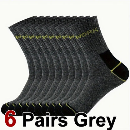 Werksokken 6 paar grijs