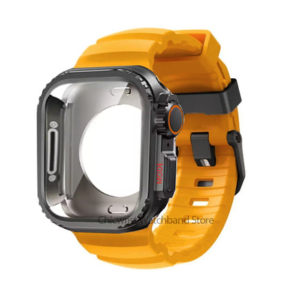 Silicone Strap+Metal Case For iWatch Ultra2 For Apple Watch 10/9/8/1/2/3/4/5/6/7 Sports Bracelet Band 46mm 49mm 45mm 44mm 42mm