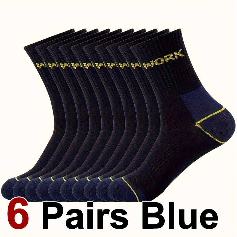 Werksokken 6 paar blauw