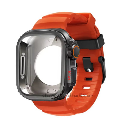Silicone Strap+Metal Case For iWatch Ultra2 For Apple Watch 10/9/8/1/2/3/4/5/6/7 Sports Bracelet Band 46mm 49mm 45mm 44mm 42mm