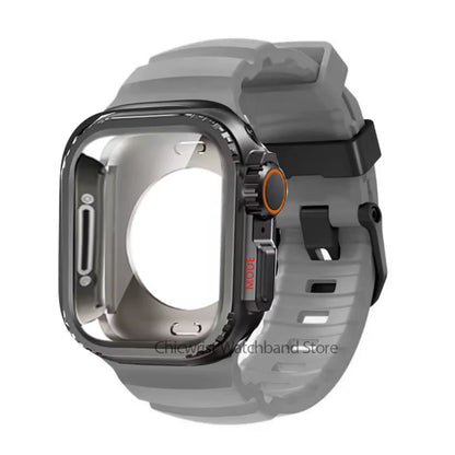 Silicone Strap+Metal Case For iWatch Ultra2 For Apple Watch 10/9/8/1/2/3/4/5/6/7 Sports Bracelet Band 46mm 49mm 45mm 44mm 42mm