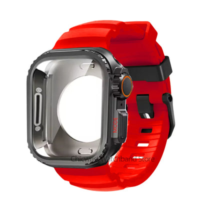 Silicone Strap+Metal Case For iWatch Ultra2 For Apple Watch 10/9/8/1/2/3/4/5/6/7 Sports Bracelet Band 46mm 49mm 45mm 44mm 42mm