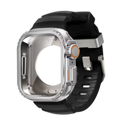 Silicone Strap+Metal Case For iWatch Ultra2 For Apple Watch 10/9/8/1/2/3/4/5/6/7 Sports Bracelet Band 46mm 49mm 45mm 44mm 42mm