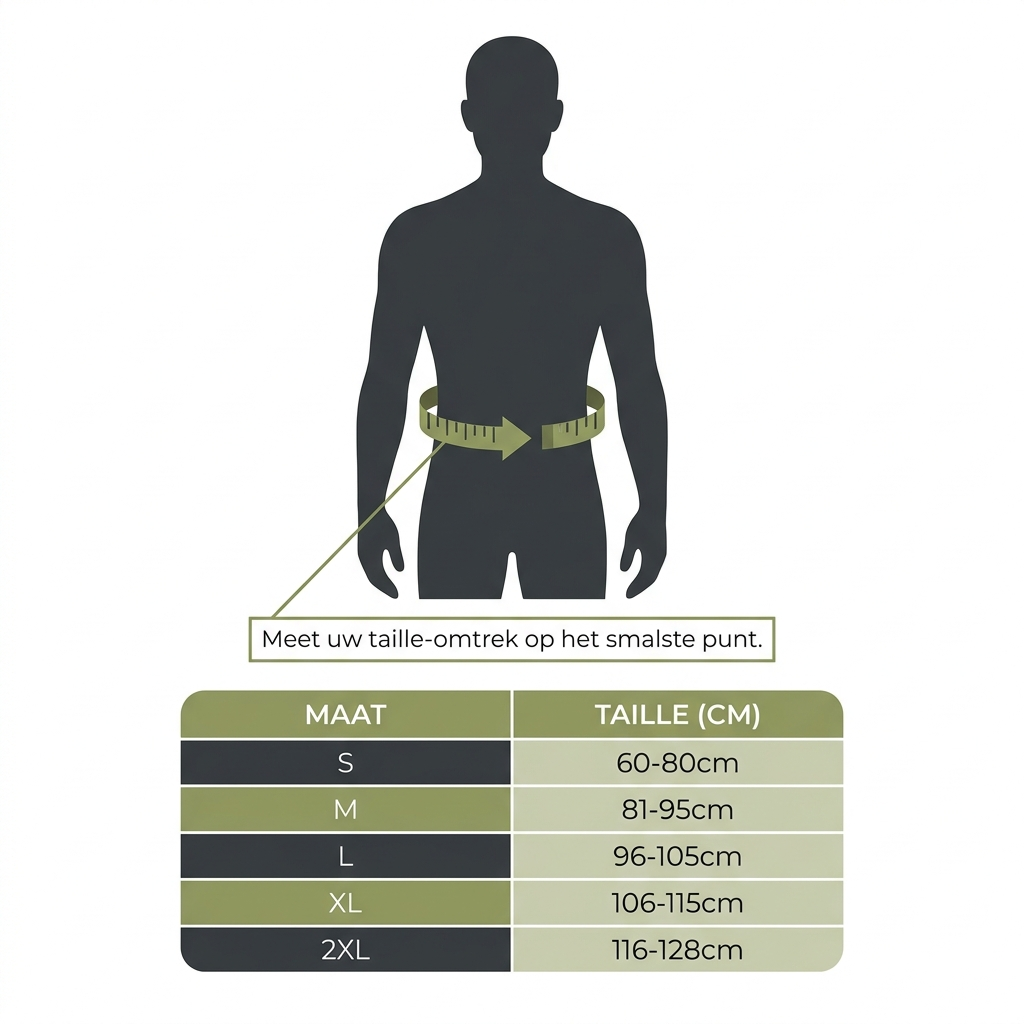 StandTall maattabel infographic