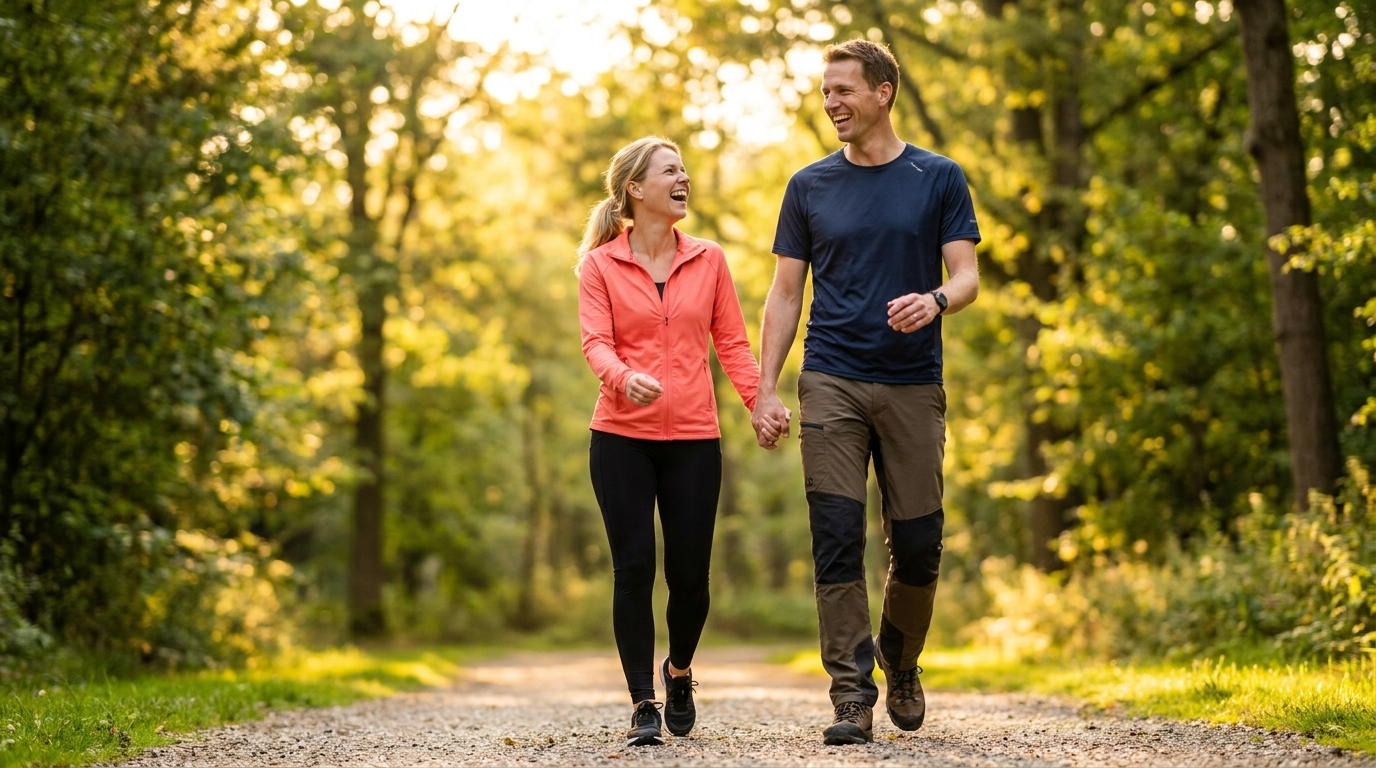 Lifestyle actief stel met goede houding
