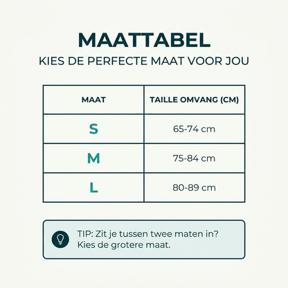 StandTall Rugbrace maattabel S M L