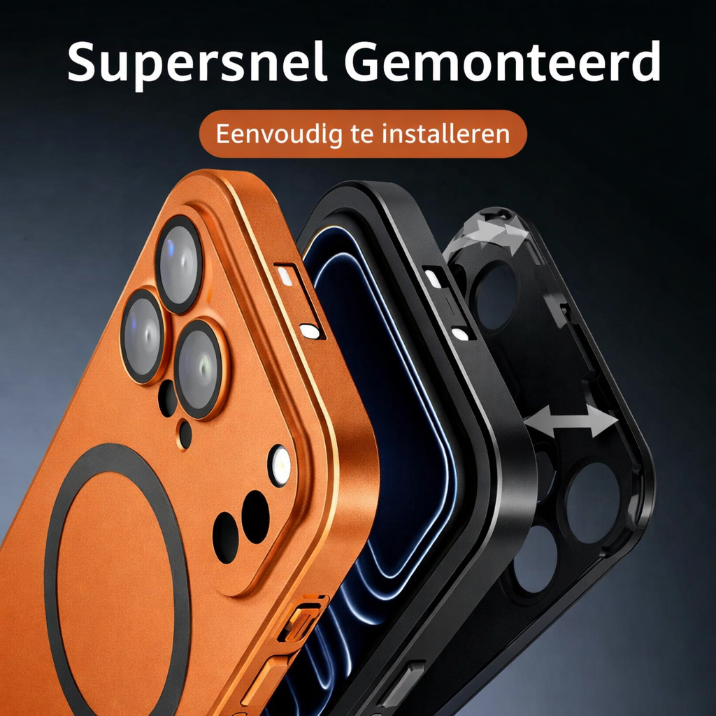 MagSafe telefoonhoes aluminium - Supersnel Gemonteerd