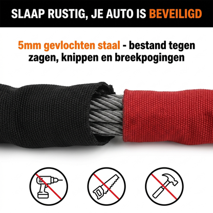 5mm gevlochten staal - bestand tegen zagen, knippen en breekpogingen