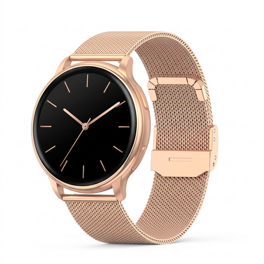 Auréa SmartWatch in rosé goud met milanese mesh band