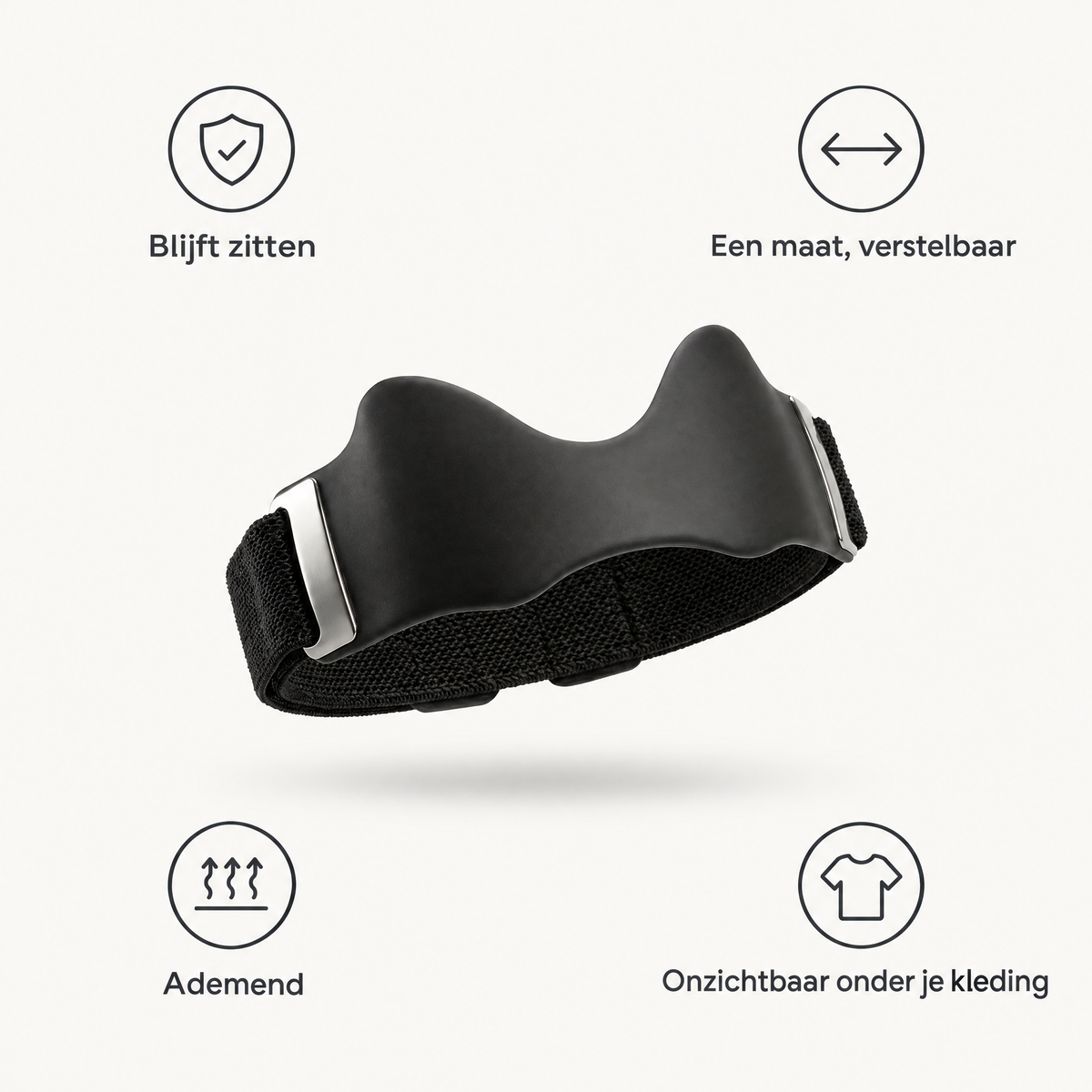 Blijft zitten, een maat verstelbaar, ademend, onzichtbaar onder je kleding