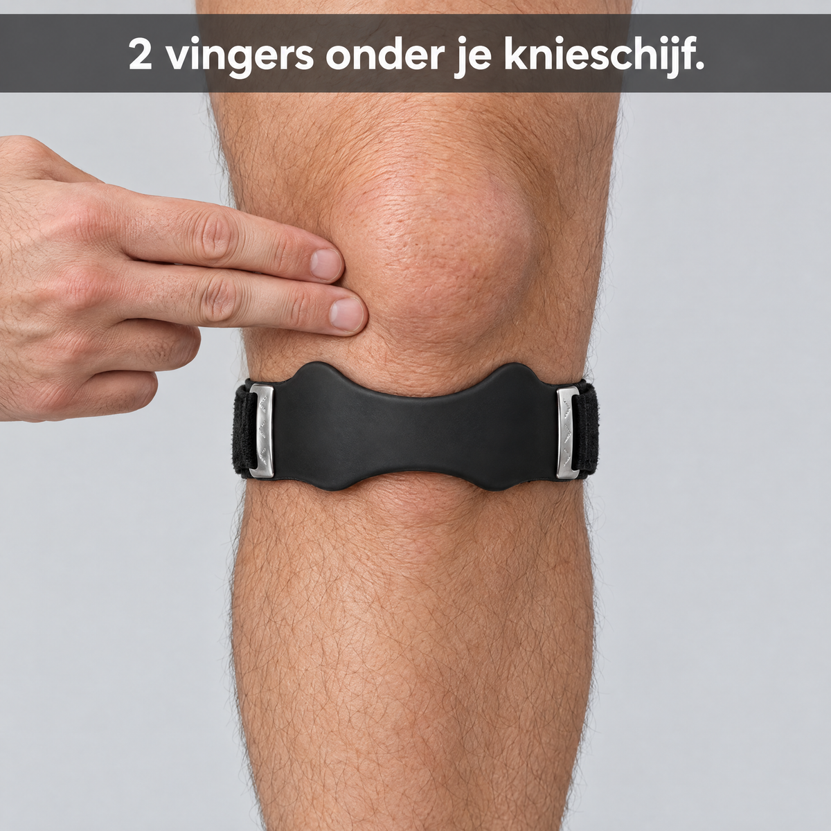 Plaatsing: twee vingers onder je knieschijf