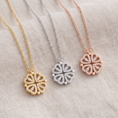 Klavertje vier ketting in goud, zilver en rosegoud